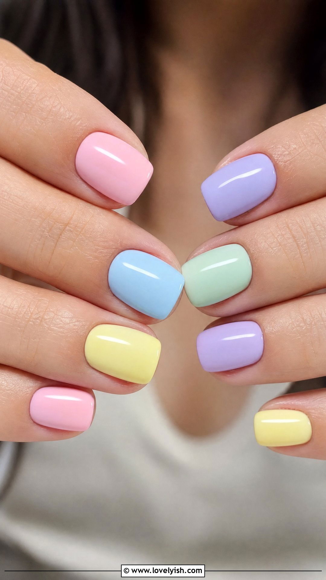 Pastel Color Block Everyday Nails - 50 everyday nails - 50 everyday nails