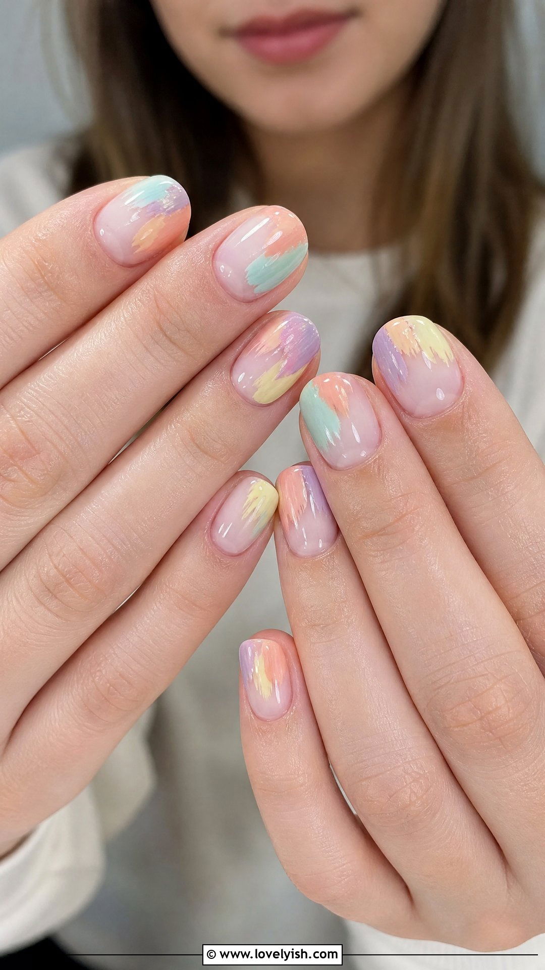 Pastel Color Splash Nails - 25 abstract nail designs - 25 abstract nail designs