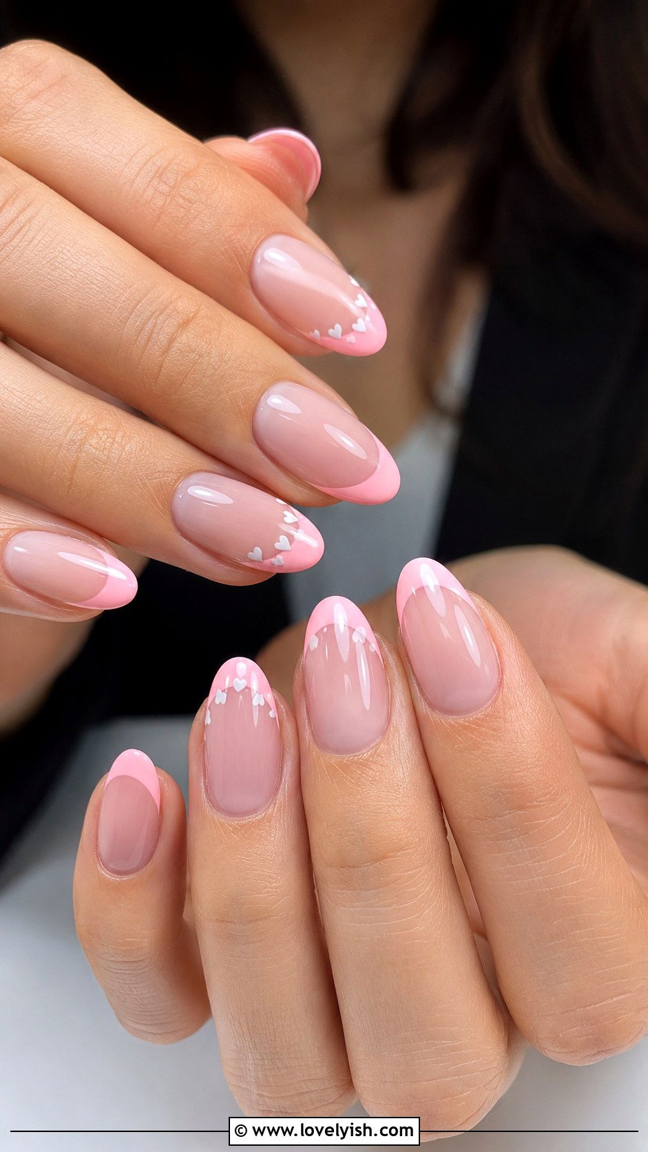 Pastel French Tips With Heart Accents - 50 pastel french tip nails - 50 pastel french tip nails