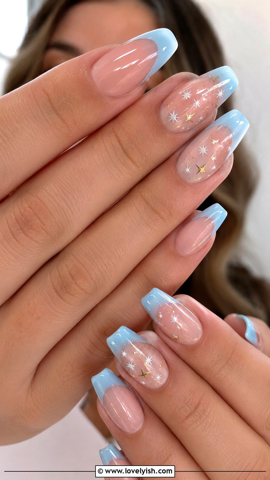 Pastel French Tips With Star Accents - 50 pastel french tip nails - 50 pastel french tip nails