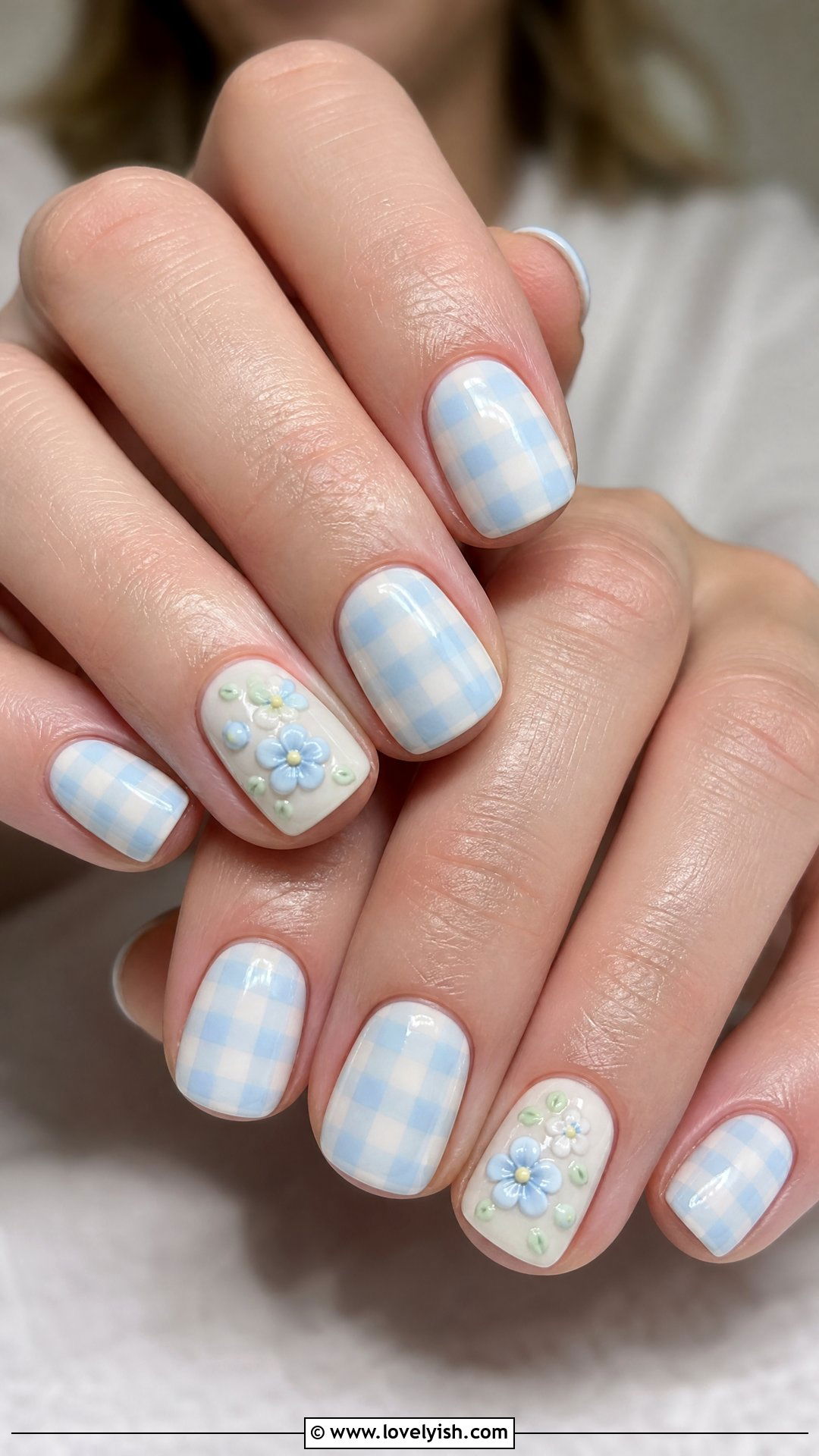 Pastel Gingham Easter Nails - 31 easter nail designs 2026 - 31 easter nail designs 2026