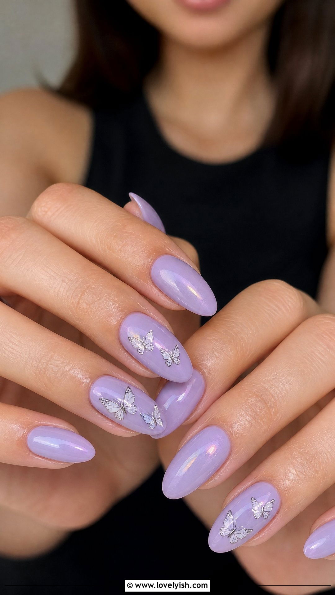 Pastel Lavender Butterfly Nails - 25 butterfly nail design ideas - 25 butterfly nail design ideas