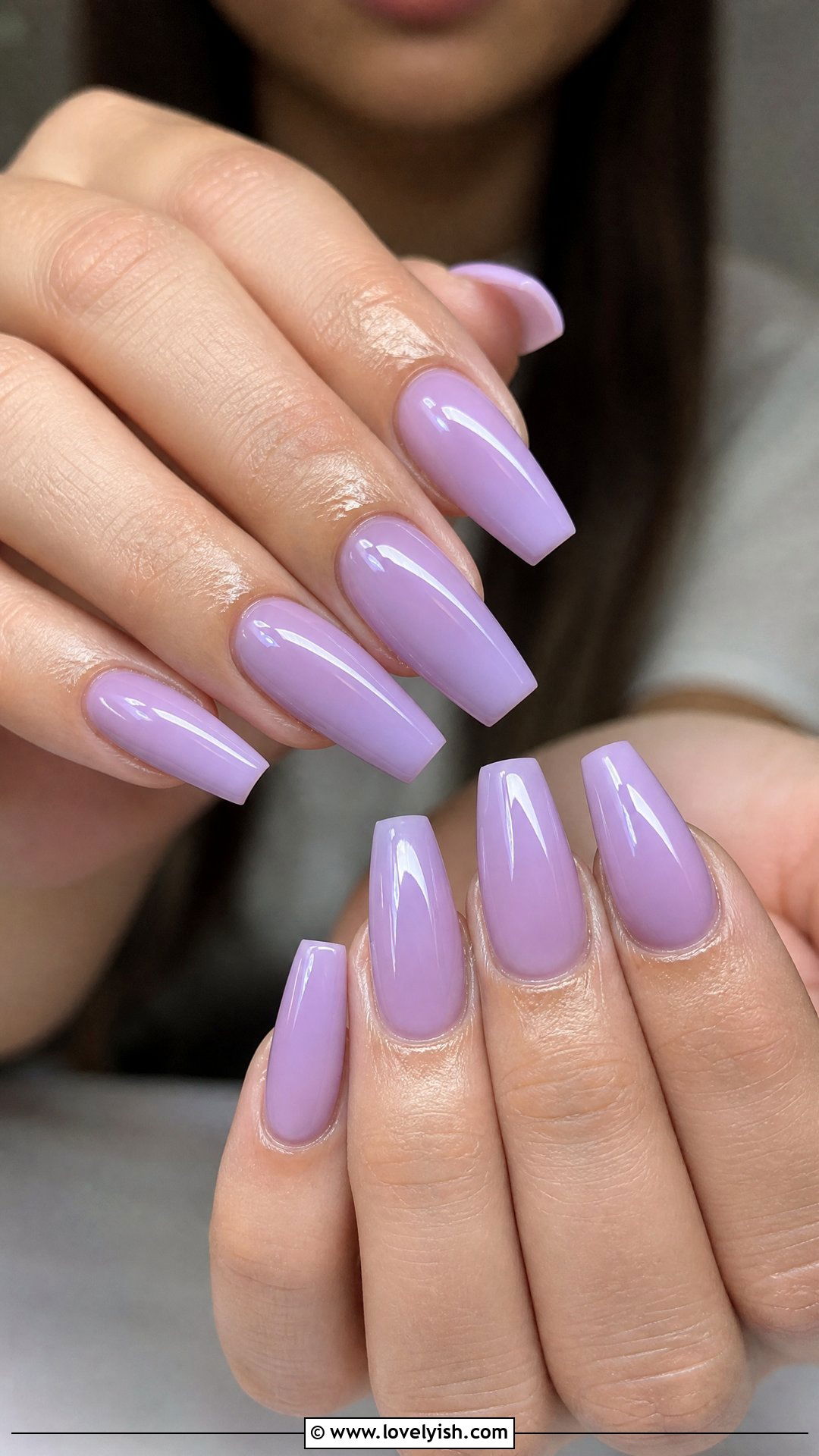 Pastel Lavender Coffin Nail Extensions - 48 nail extensions - 48 nail extensions