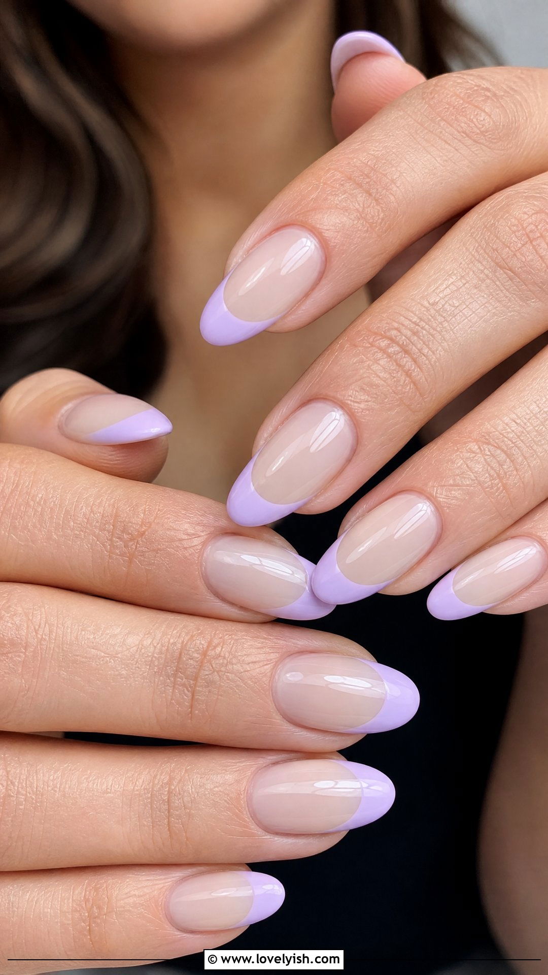Pastel Lavender French Tip Nails - 50 cute spring nail designs - 50 cute spring nail designs