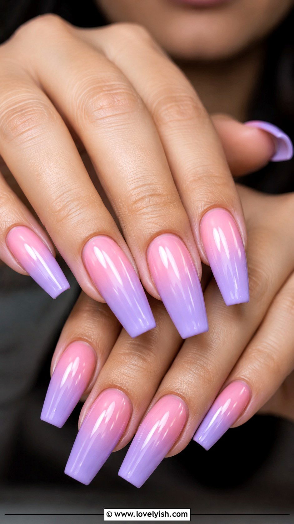 Pastel Lilac And Pink Gradient Tips - 50 pastel french tip nails - 50 pastel french tip nails