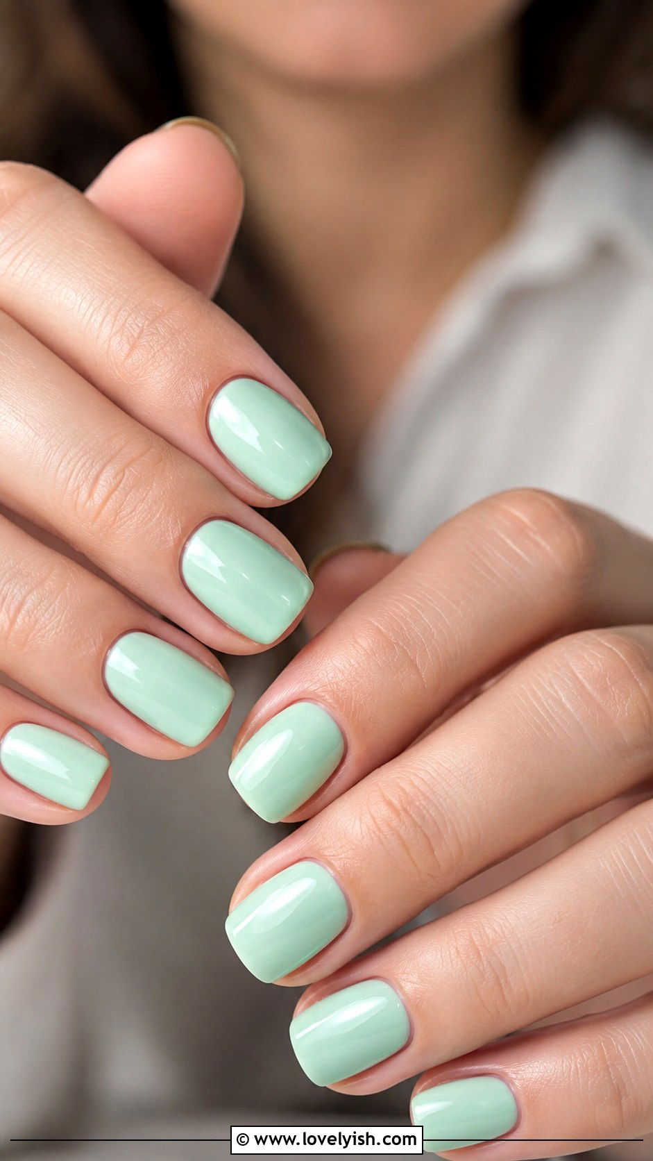 Pastel Mint Short Square Nails - 50 work appropriate nails - 50 work appropriate nails
