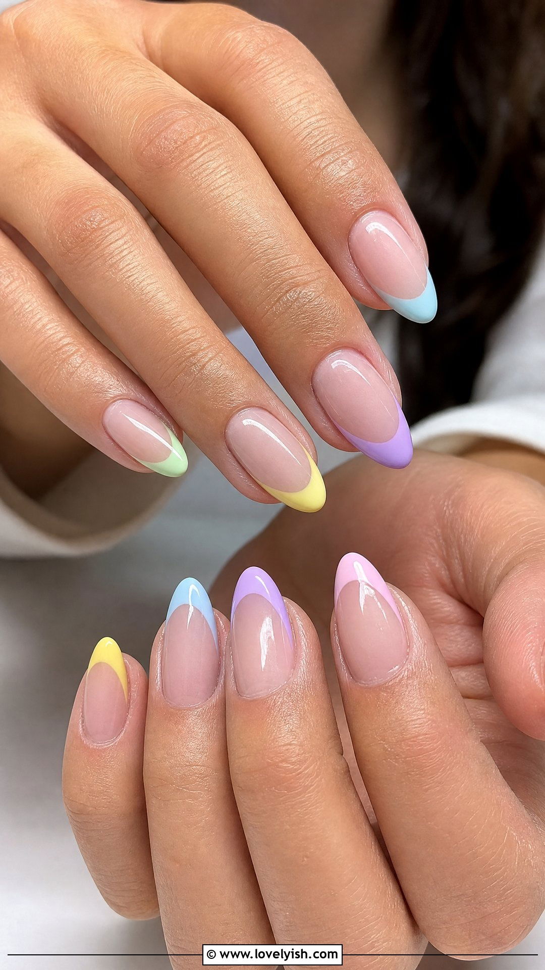 Pastel Multicolor French Tip - 50 french manicure - 50 french manicure
