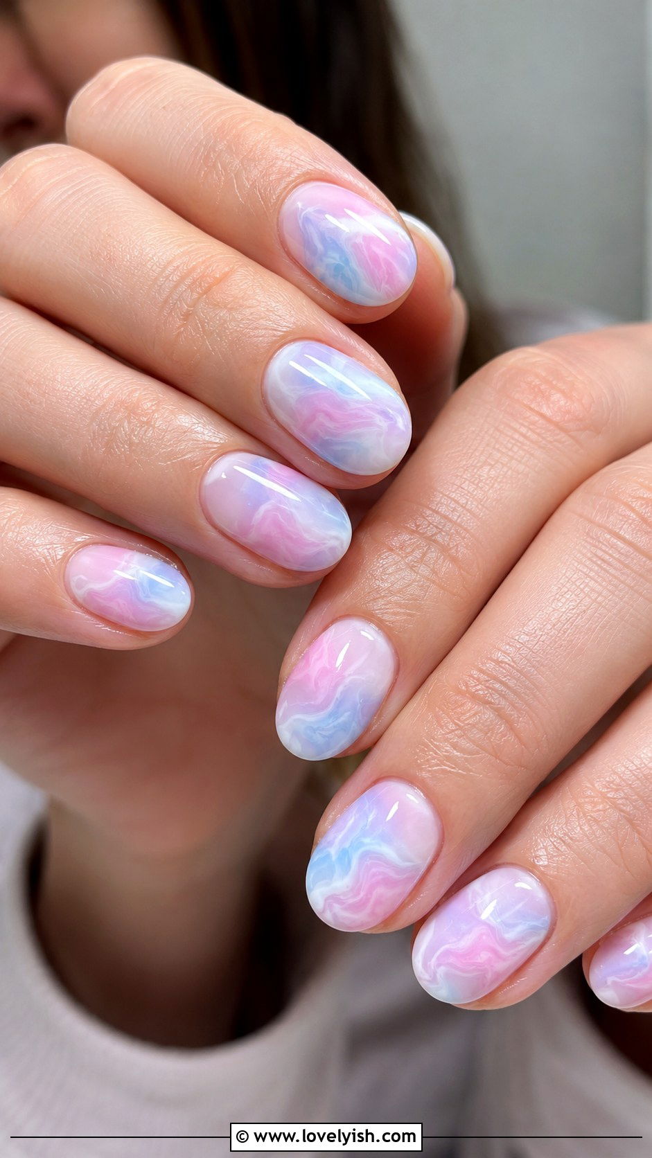 Pastel Pink And Blue Marble Nails - 38 marble nail designs - 38 marble nail designs