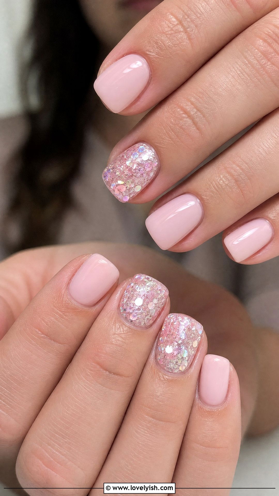 Pastel Pink Chunky Glitter Nails - 50 sparkly nails - 50 sparkly nails
