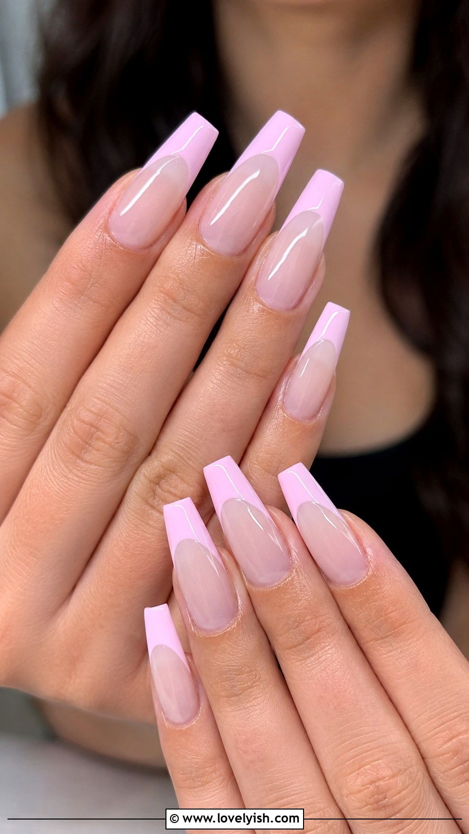 Pastel Pink Coffin French Tip Nails - 50 pastel french tip nails - 50 pastel french tip nails