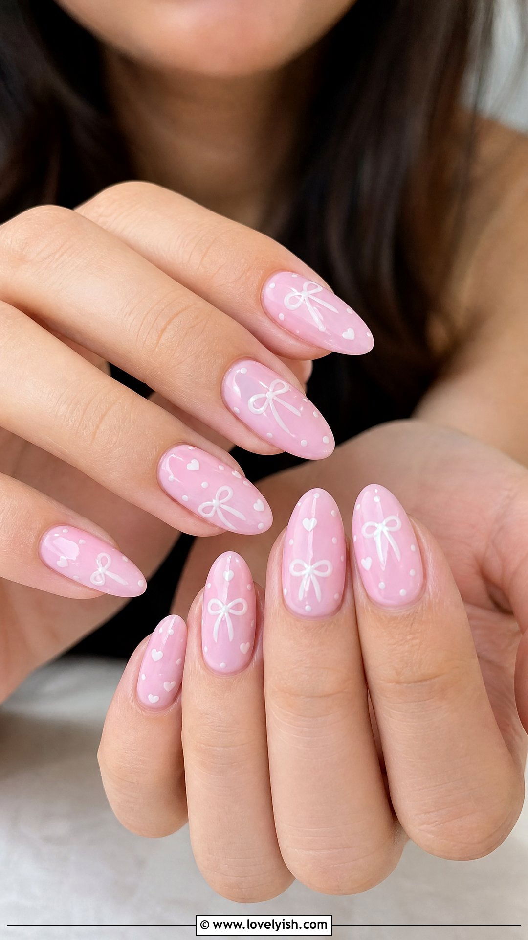 Pastel Pink Coquette Bow Nails - 25 bow nail design ideas