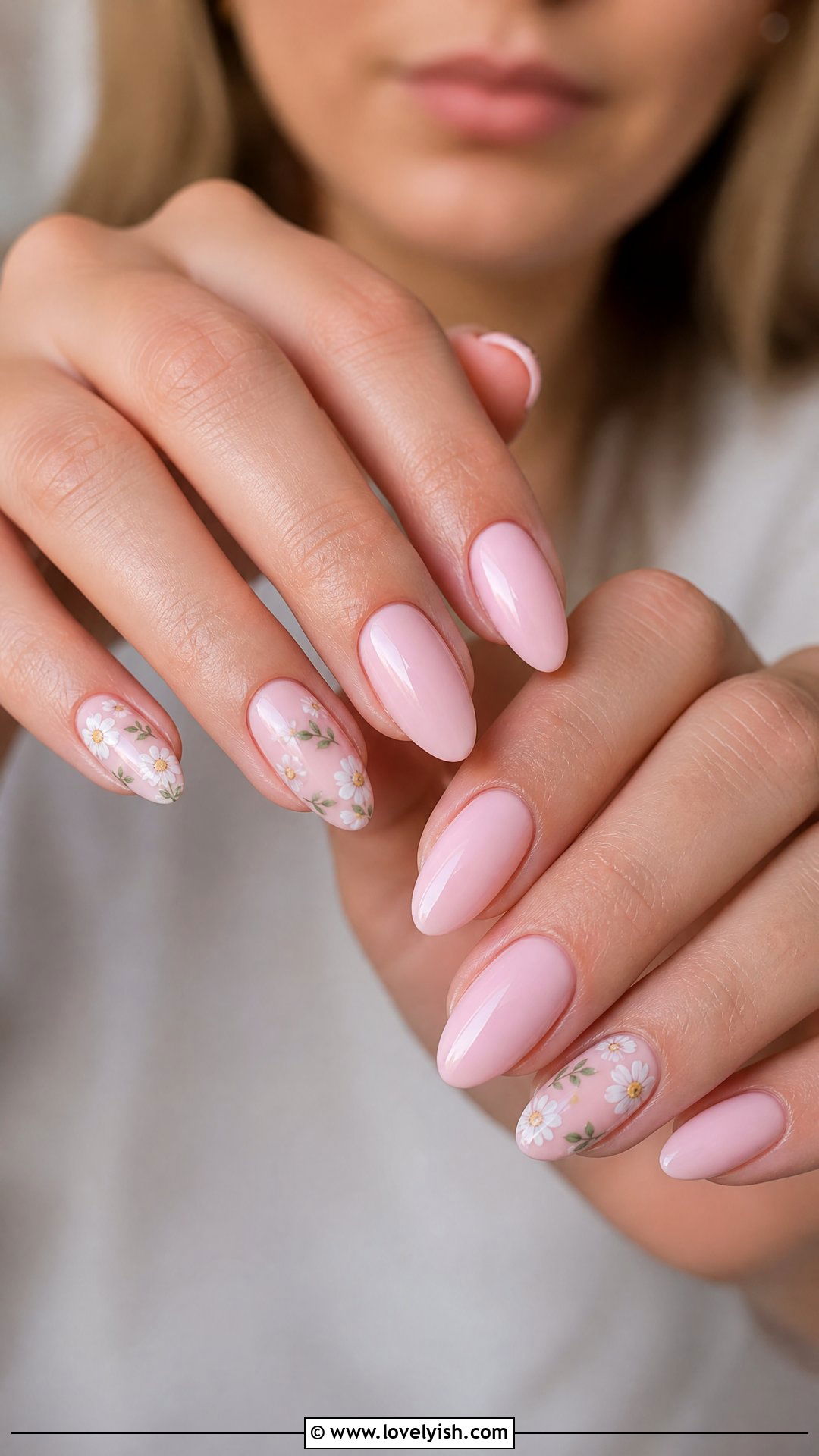 Pastel Pink Floral Nails - 44 nails designs - 44 nails designs