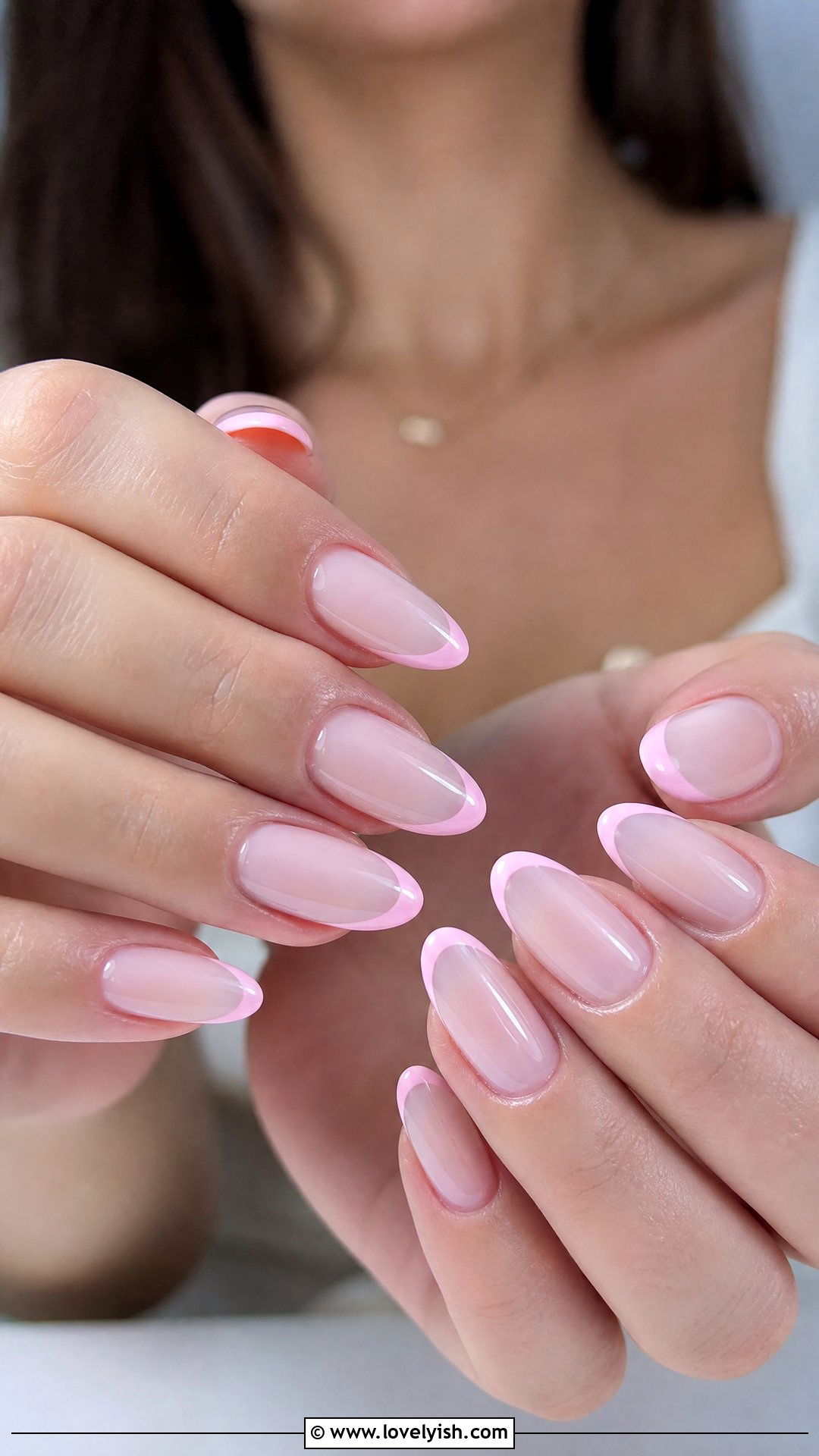 Pastel Pink French Tip Nails - 50 simple spring nail designs - 50 simple spring nail designs