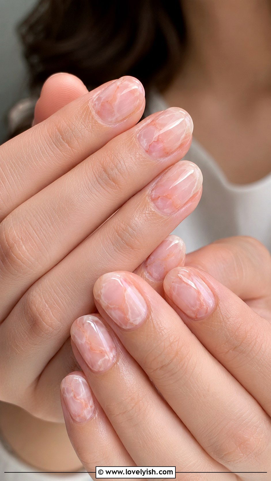 Pastel Pink Marble Nails - 38 marble nail designs - 38 marble nail designs