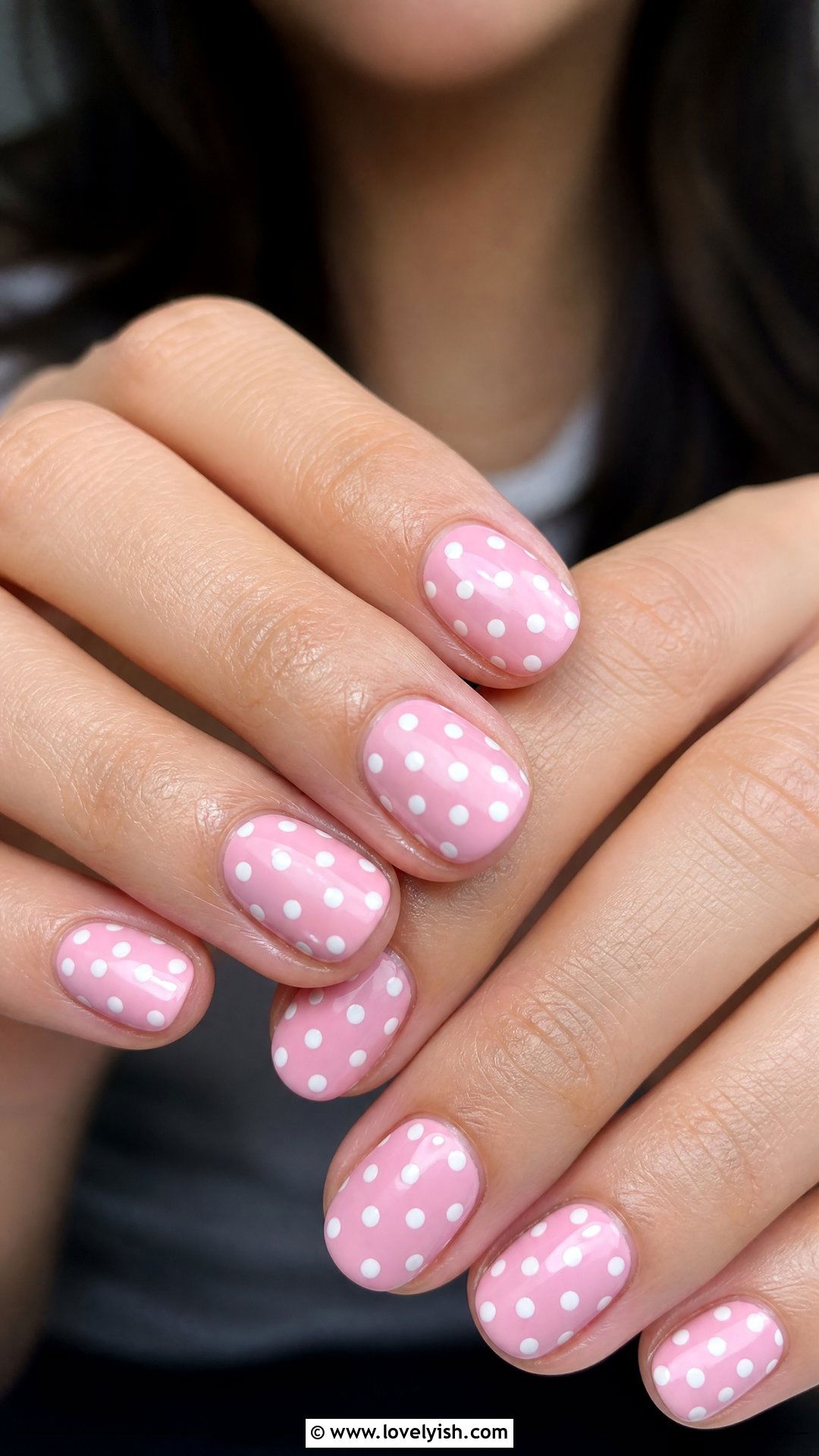 Pastel Pink Polka Dot Nails - 46 easy nail designs - 46 easy nail designs