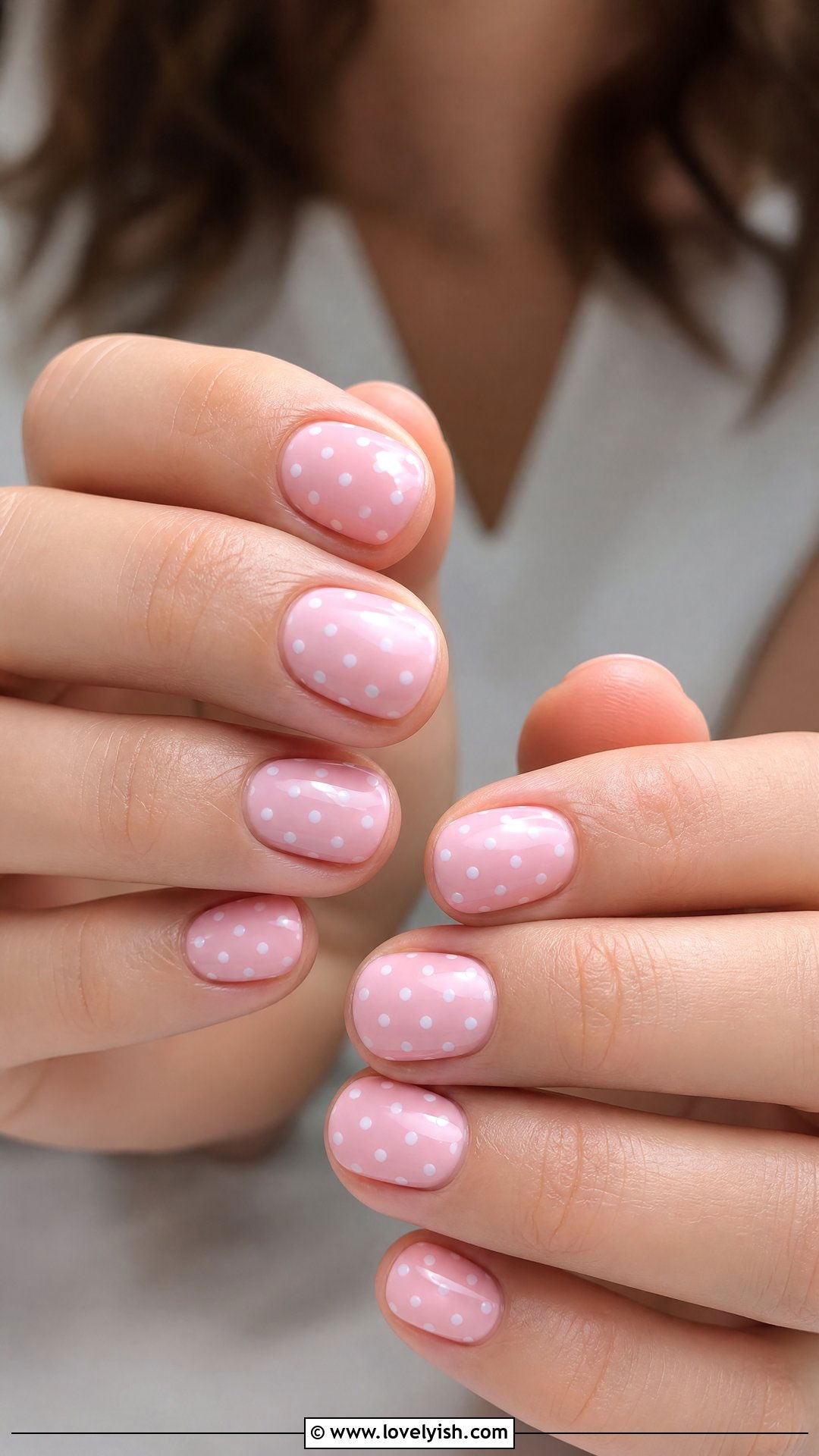 Pastel Pink Polka Dot Nails - 50 quick nail designs - 50 quick nail designs