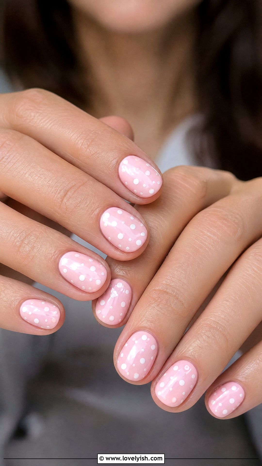 Pastel Pink Polka Dot Nails - 25 beginner nail designs - 25 beginner nail designs
