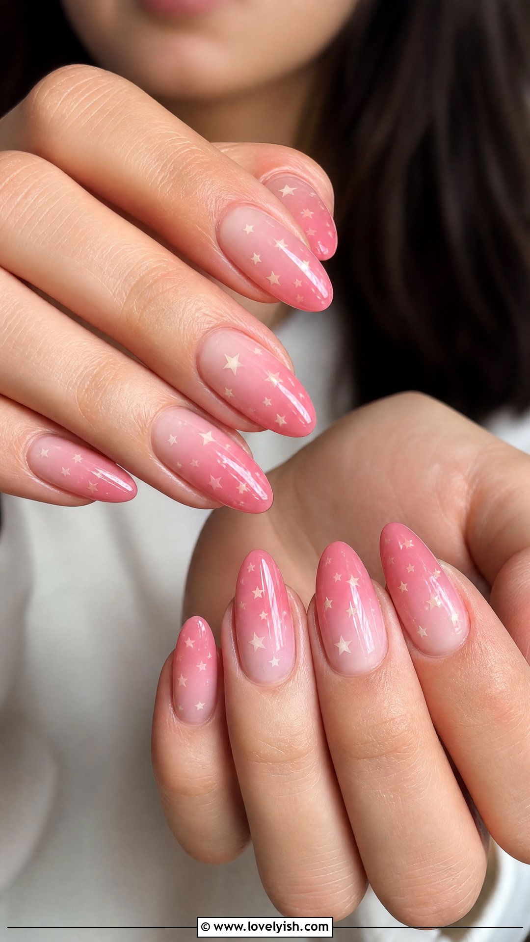 Pastel Pink Star Ombre Nails - 50 star nails - 50 star nails