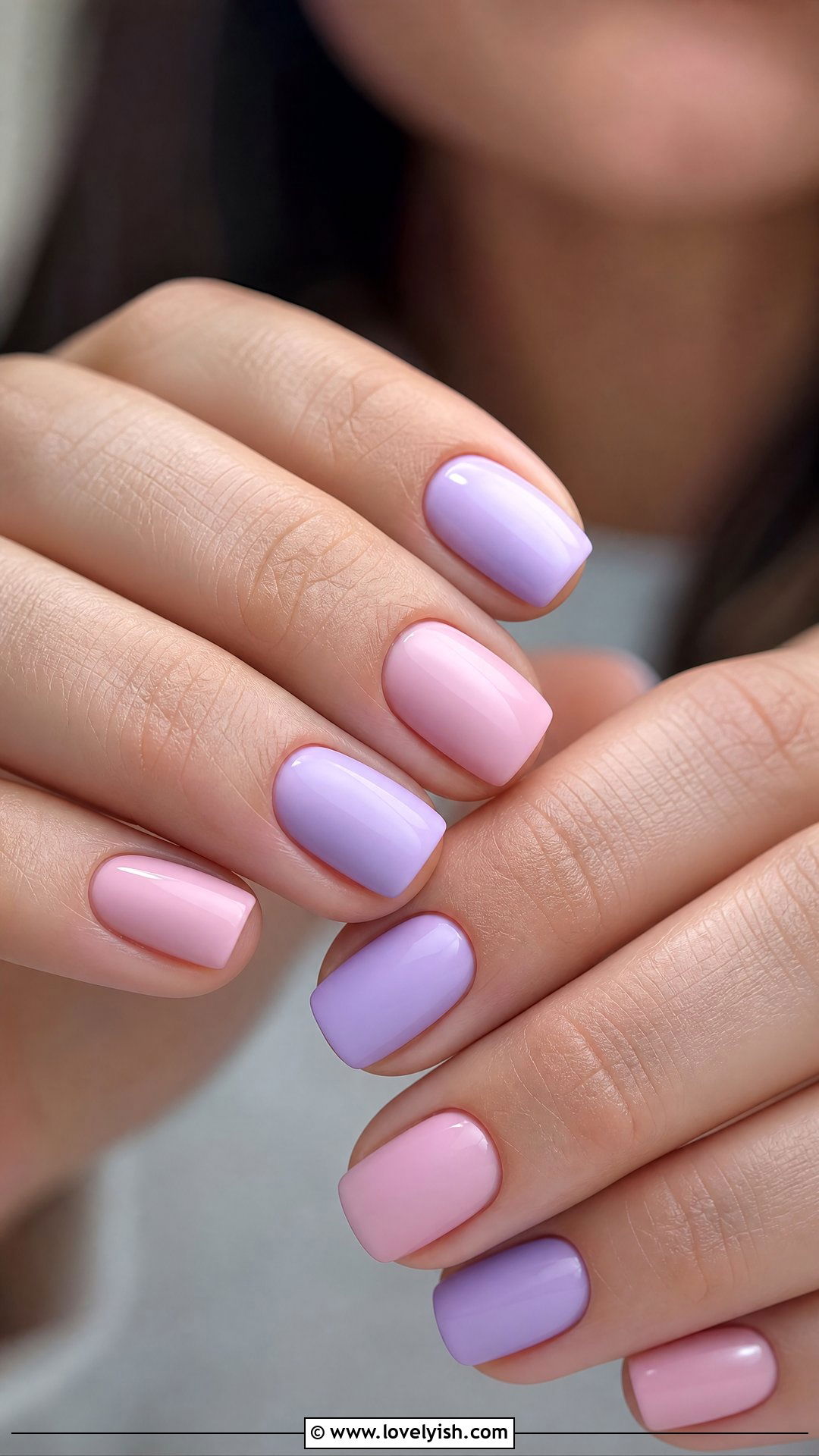 Pastel Pink and Lavender Nails - 50 short pink nail designs - 50 short pink nail designs