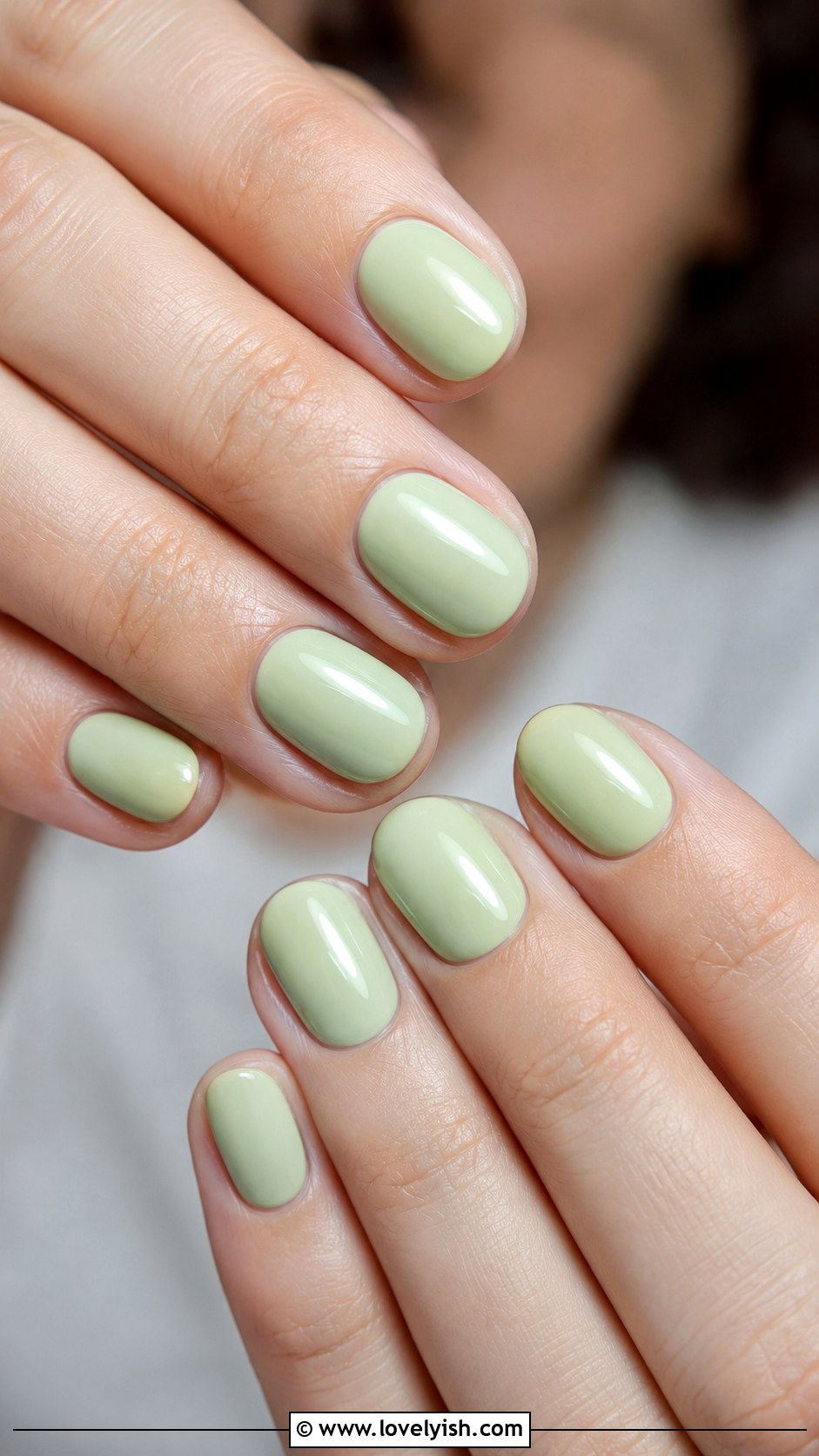 Pastel Pistachio Green Short Nails - 38 green nail designs - 38 green nail designs