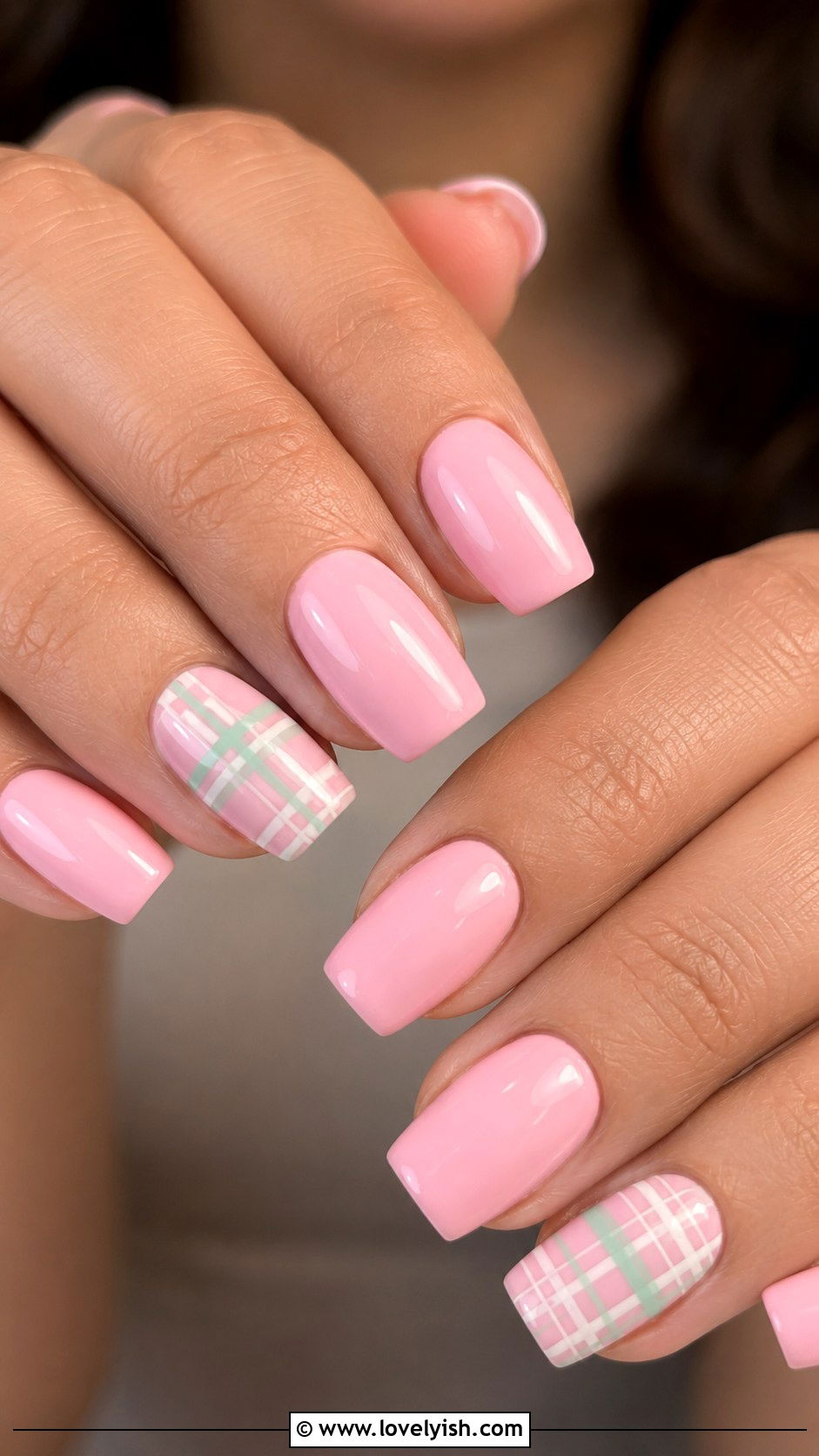 Pastel Plaid Nails - 50 april nail designs - 50 april nail designs