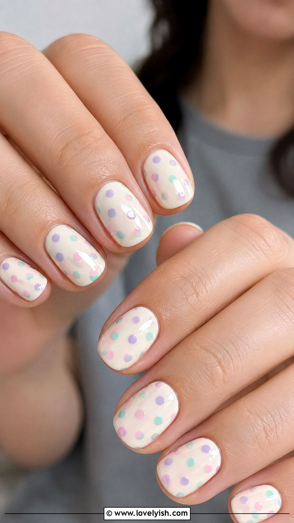 Pastel Polka Dot Easter Nails - 44 easter nail designs - 44 easter nail designs
