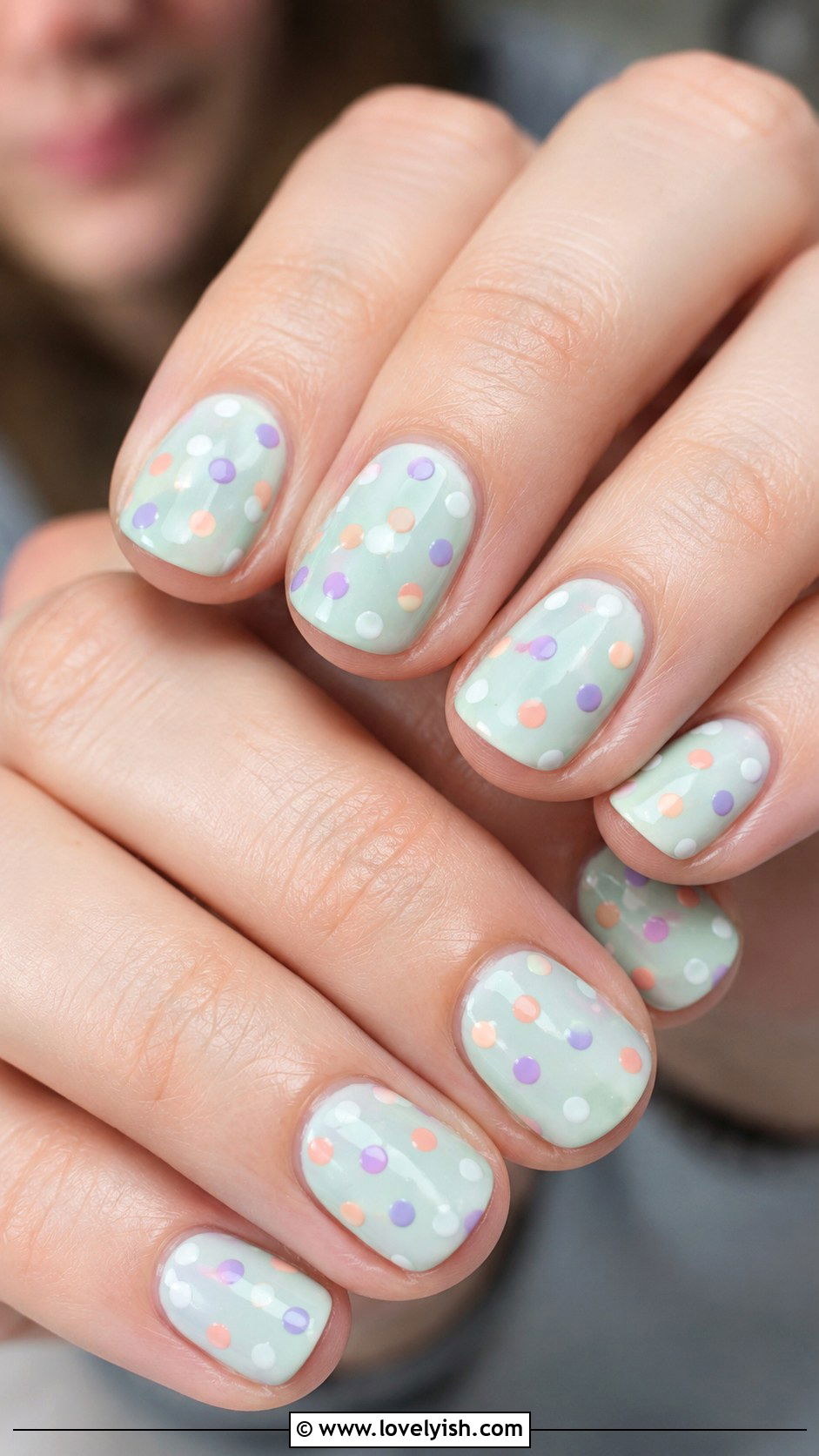 Pastel Polka Dot Nail Art - 50 diy nail art - 50 diy nail art