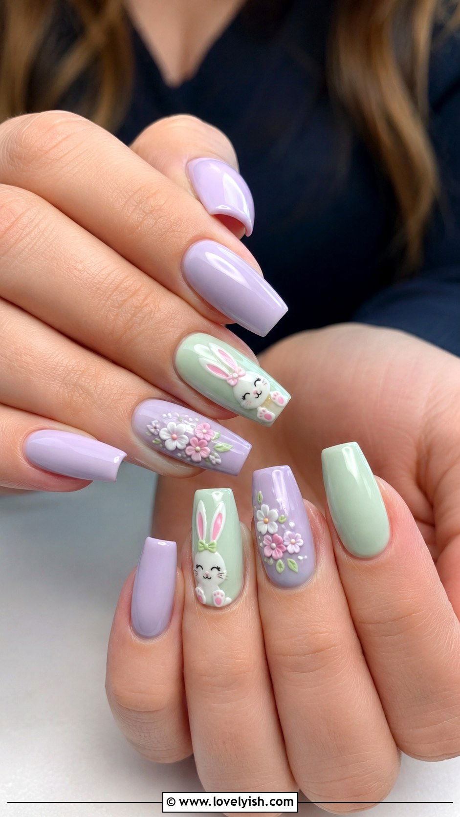 Pastel Press On Easter Nails - 44 easter nail designs - 44 easter nail designs