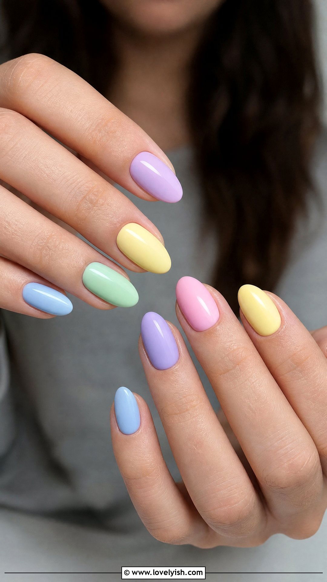 Pastel Rainbow Builder Gel Nails - 50 builder gel nails - 50 builder gel nails