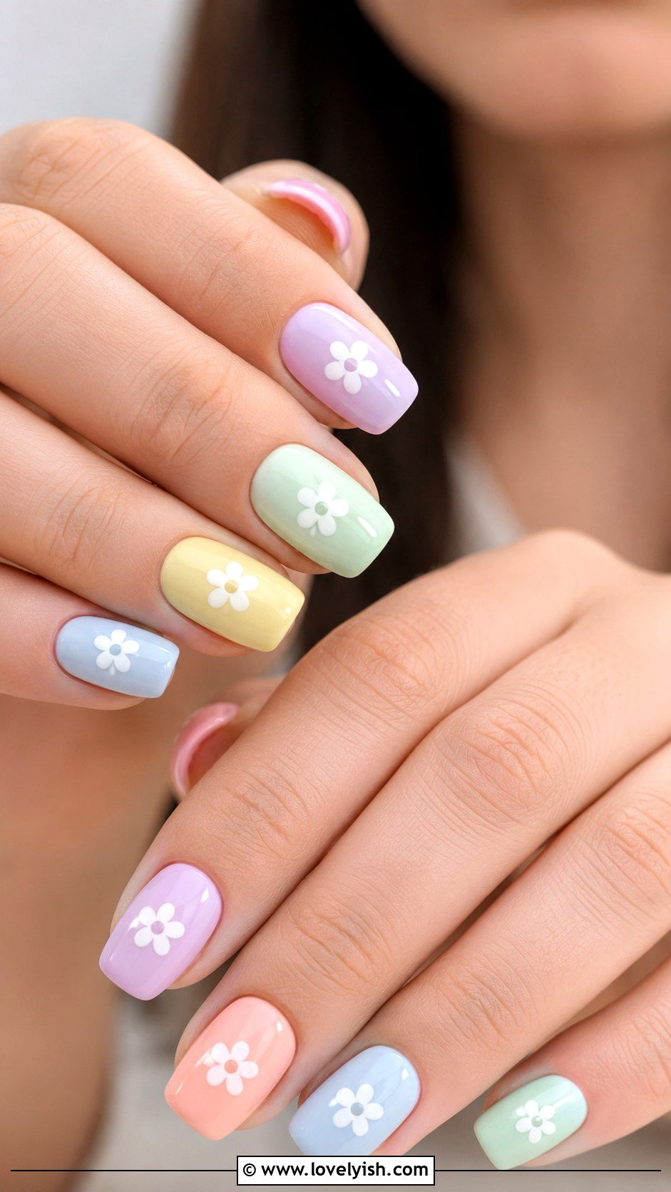 Pastel Rainbow Flower Nails - 25 flower nails design ideas - 25 flower nails design ideas