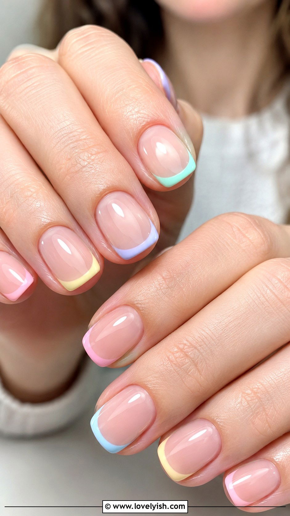 Pastel Rainbow French Tip Nails - 47 nail inspiration - 47 nail inspiration
