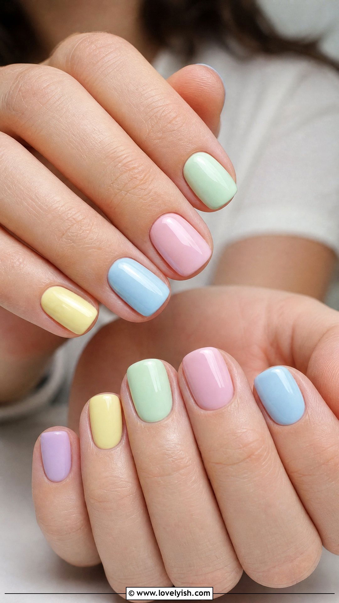 Pastel Rainbow Mismatched Nails - 50 cute nails - 50 cute nails