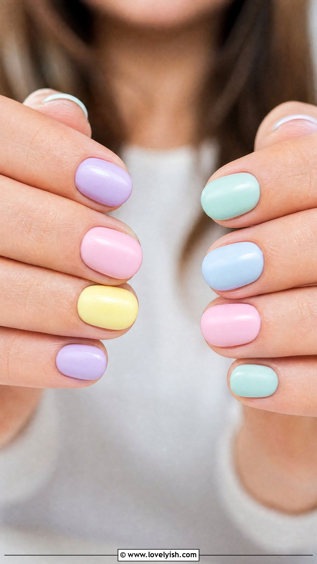 Pastel Rainbow Nails - 30 nail designs for teens - 30 nail designs for teens