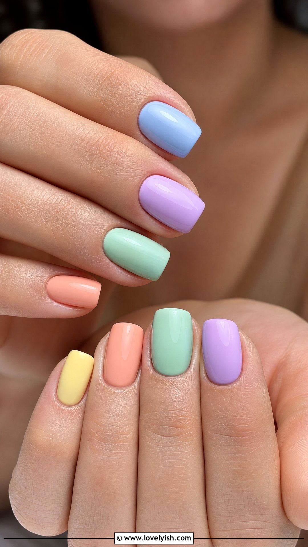 Pastel Rainbow Polygel Nails - 50 polygel nails - 50 polygel nails