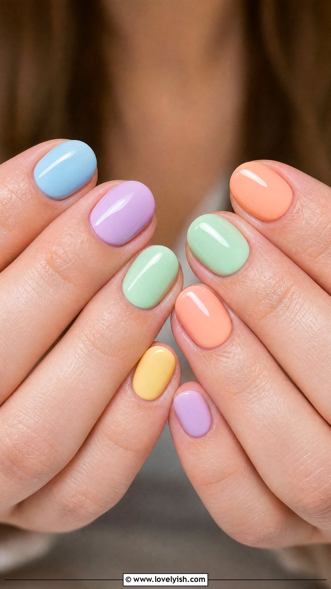 Pastel Rainbow Short Nails - 35 short nails designs - 35 short nails designs