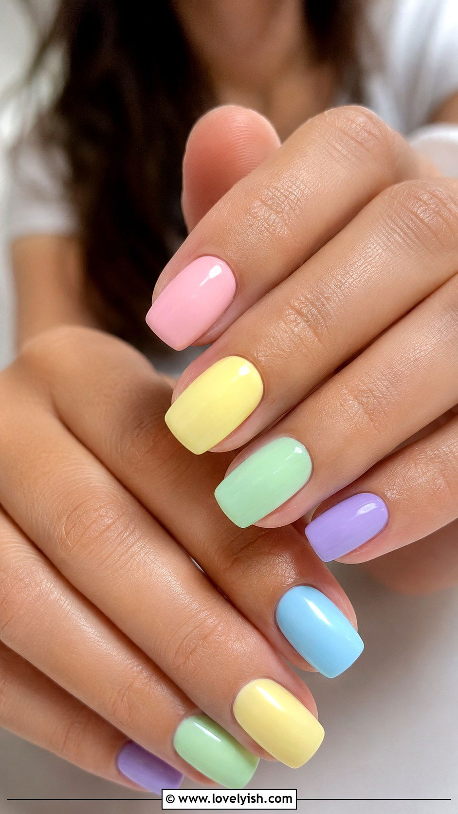 Pastel Rainbow Skittle Nails - 38 may nail ideas - 38 may nail ideas