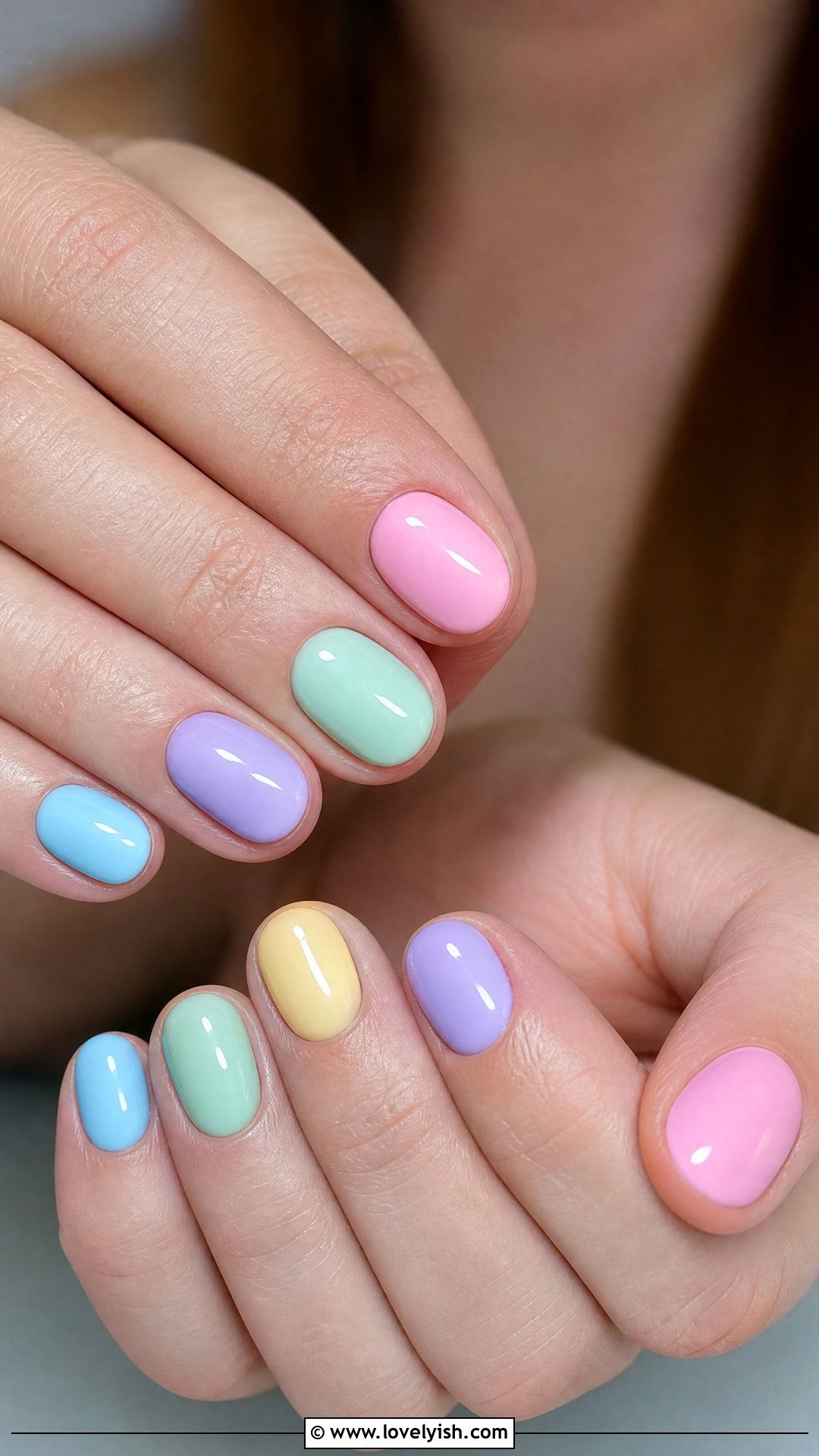 Pastel Rainbow Skittle Nails - 41 nail design simple - 41 nail design simple