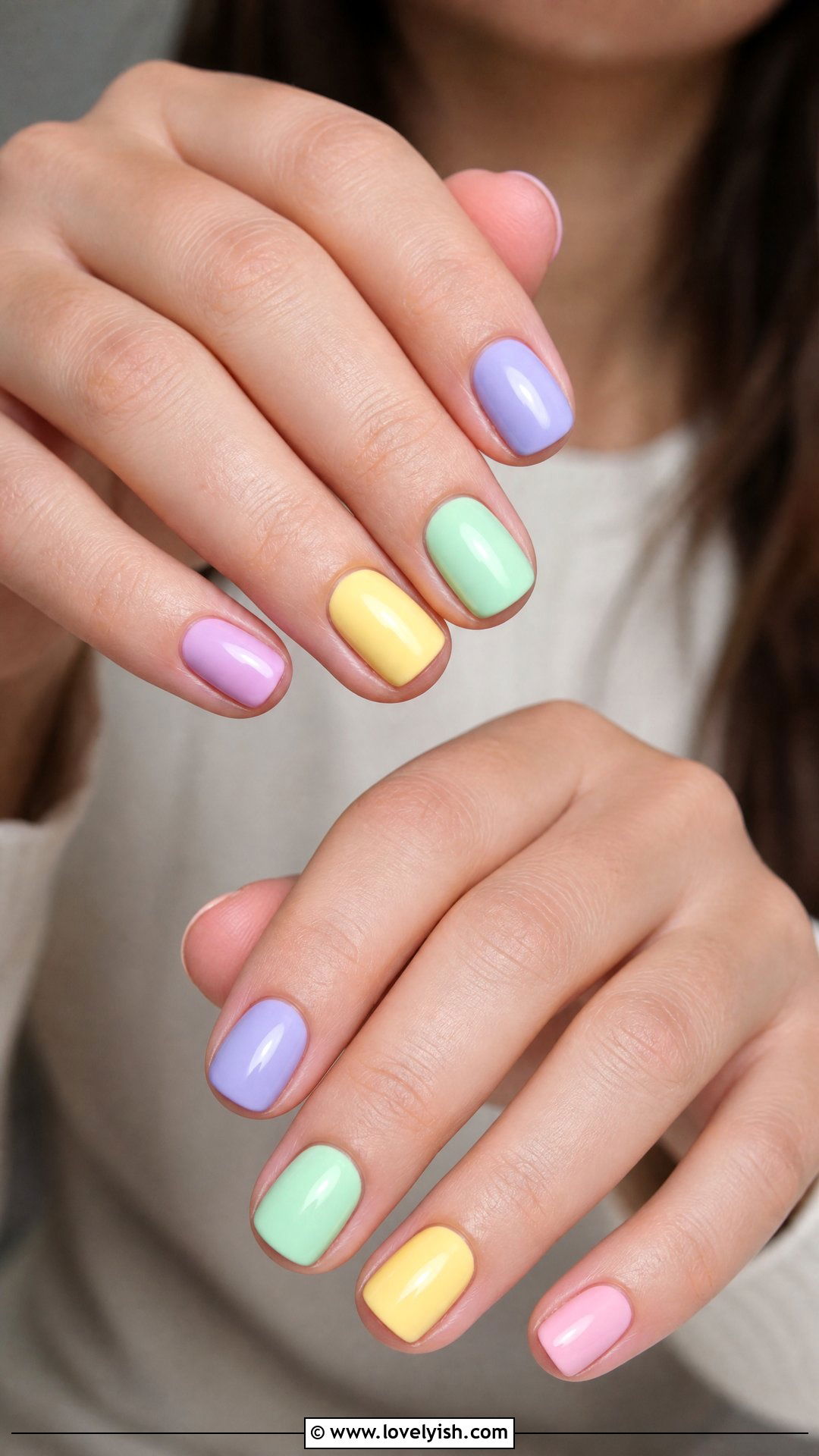 Pastel Rainbow Skittle Nails - 25 beautiful nail designs - 25 beautiful nail designs