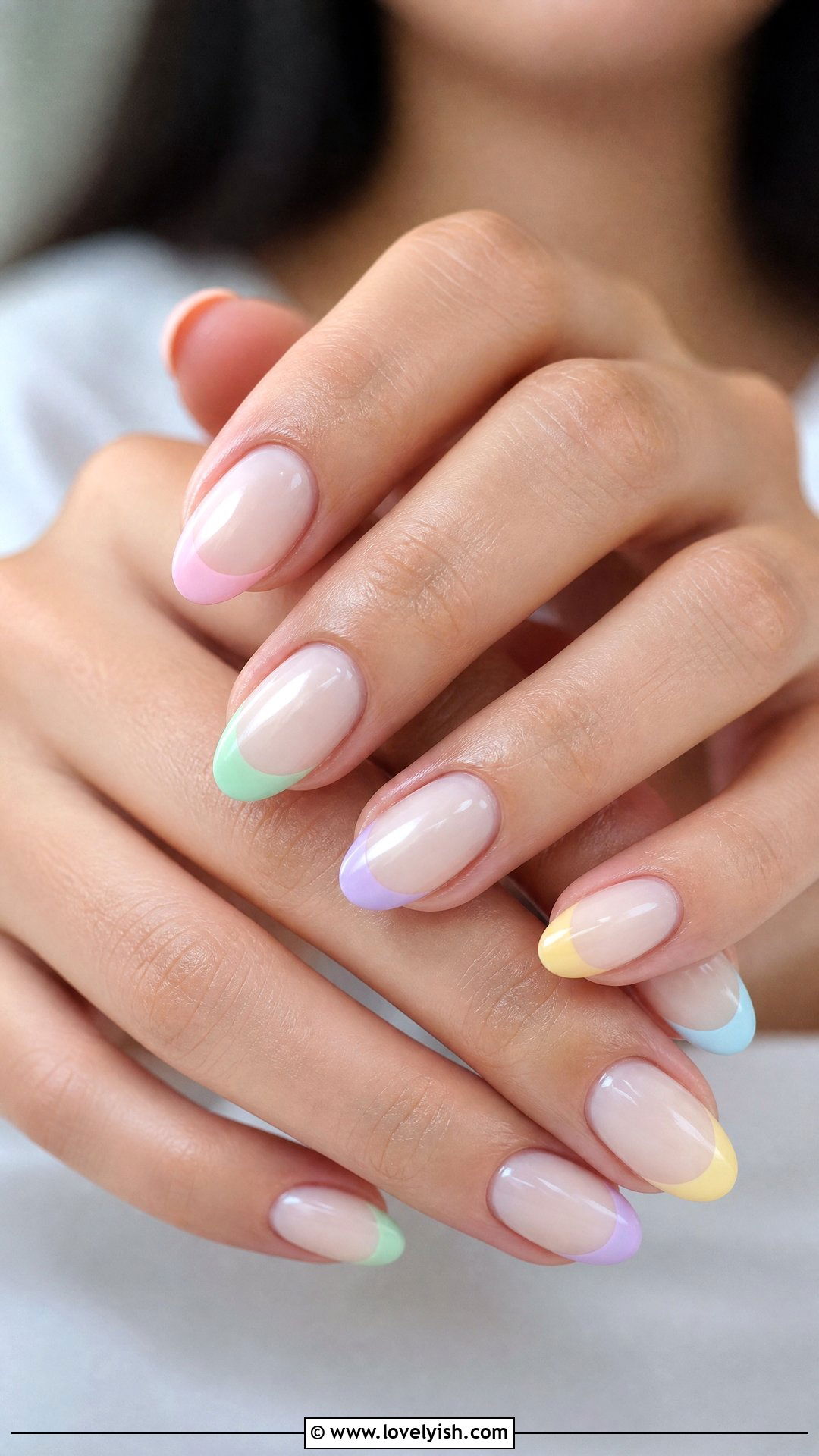 Pastel Rainbow Tip Nails - 44 nails design - 44 nails design