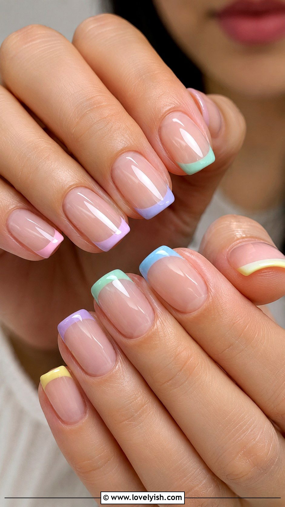Pastel Rainbow Tip Nails - 50 pretty nails - 50 pretty nails