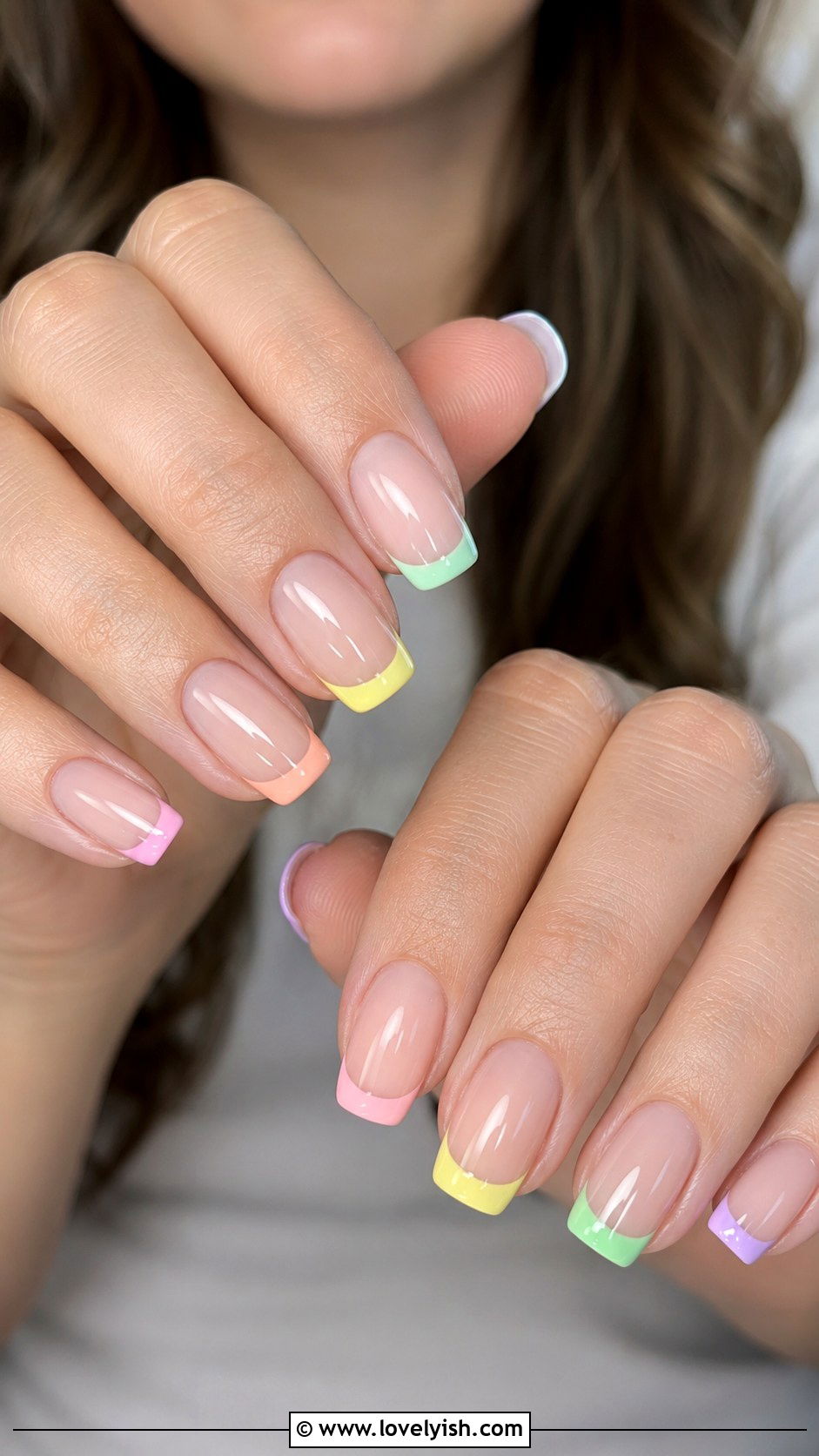 Pastel Rainbow Tip Nails - 25 easter nails design ideas - 25 easter nails design ideas