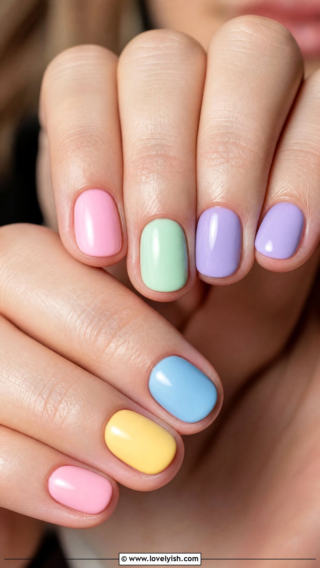 Pastel Skittle Nails - 50 simple nail art - 50 simple nail art
