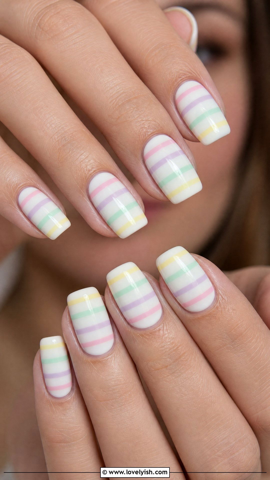 Pastel Stripes Nails - 50 simple spring nail designs - 50 simple spring nail designs