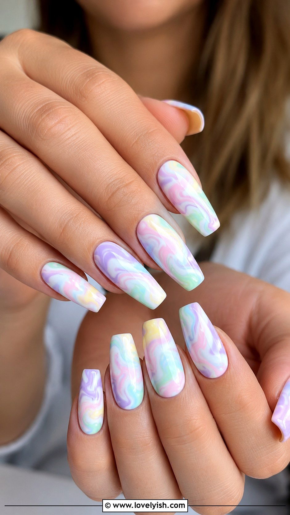 Pastel Tie Dye Easter Nails - 44 easter nail designs - 44 easter nail designs
