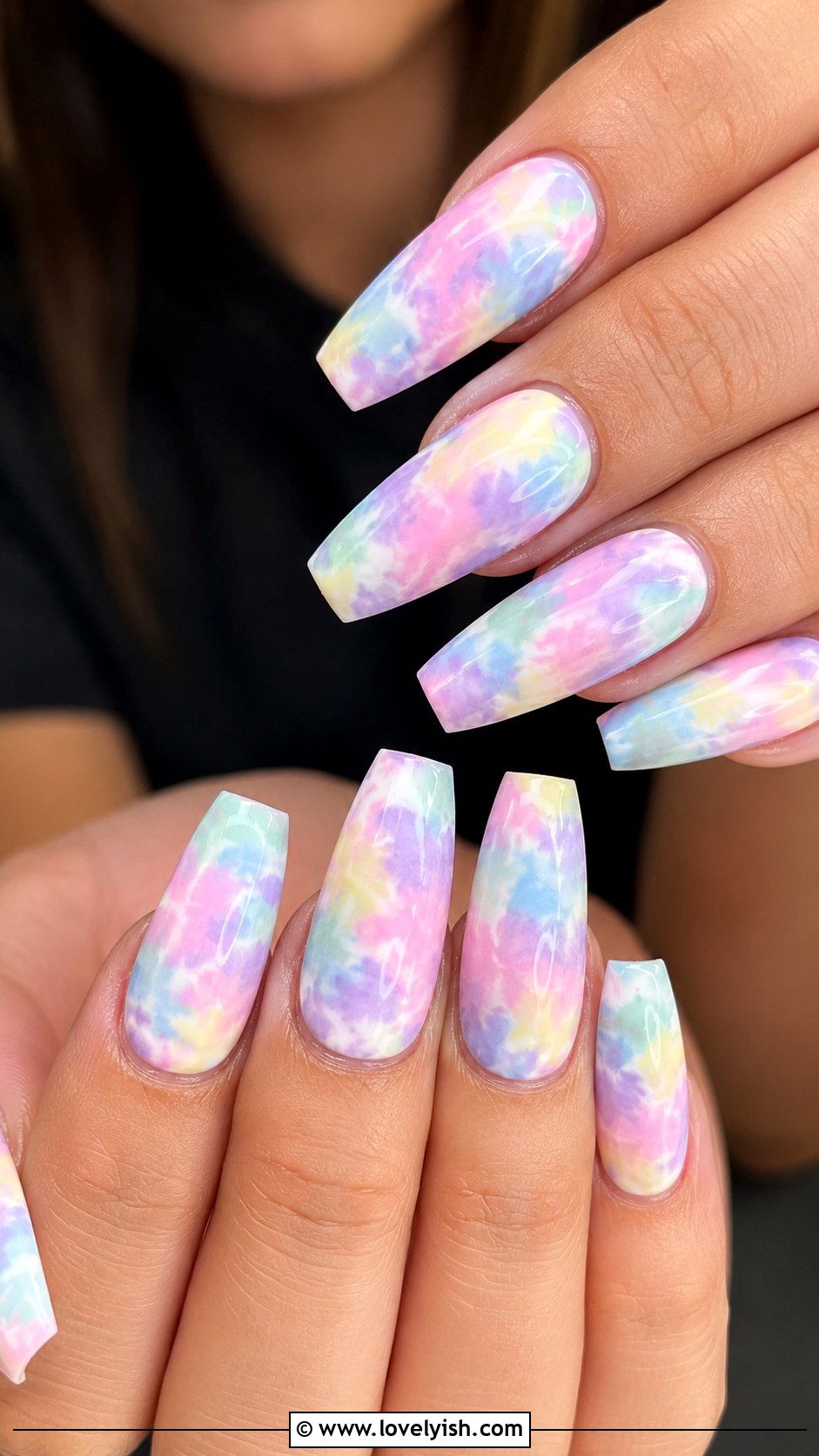 Pastel Tie Dye Easter Nails - 38 easter nail art ideas - 38 easter nail art ideas
