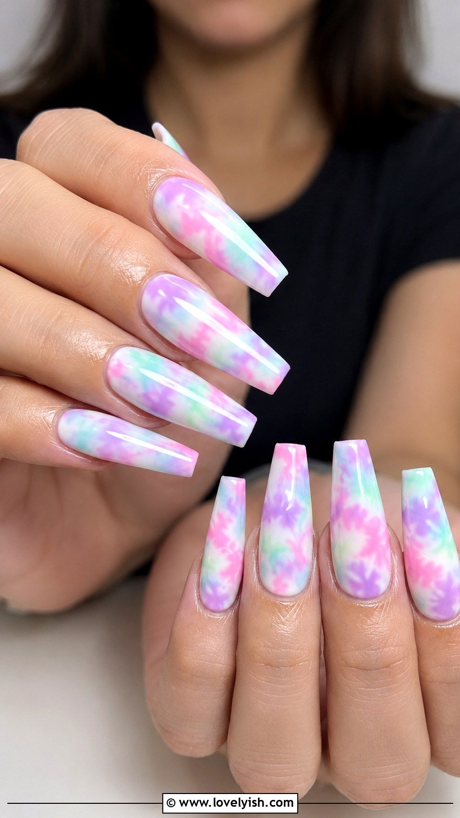 Pastel Tie Dye Nails - 33 easy nail designs for beginners - 33 easy nail designs for beginners
