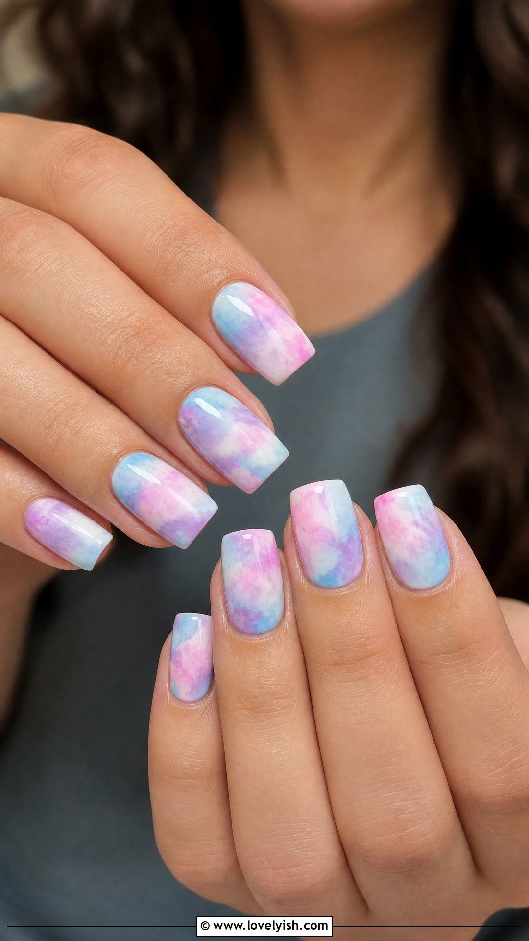 Pastel Tie Dye Nails - 50 simple spring nail designs - 50 simple spring nail designs