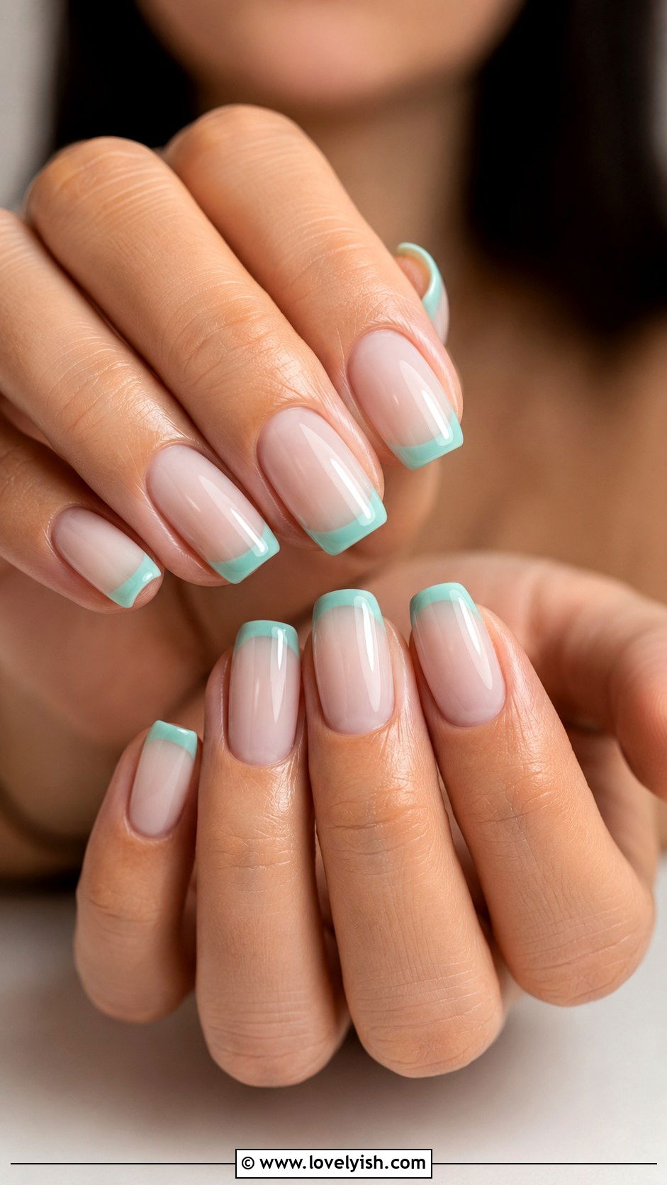 Pastel Turquoise French Tip Nails - 50 pastel french tip nails - 50 pastel french tip nails