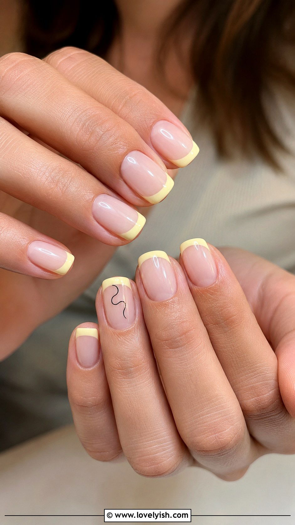 Pastel Yellow Sticky Note French Tip Nails - 50 back to school nails - 50 back to school nails