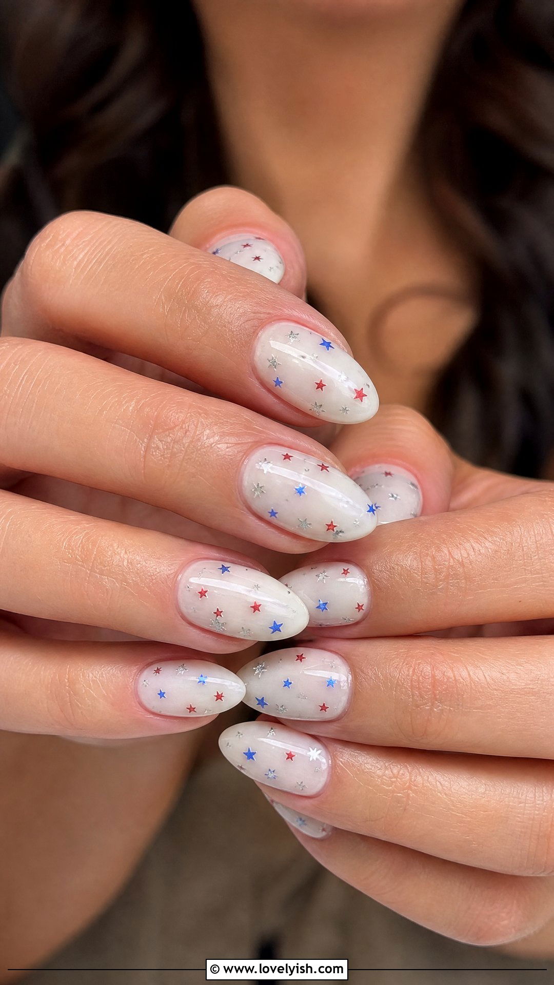 Patriotic Star Confetti Nails - 25 4th of july nail art ideas - 25 4th of july nail art ideas